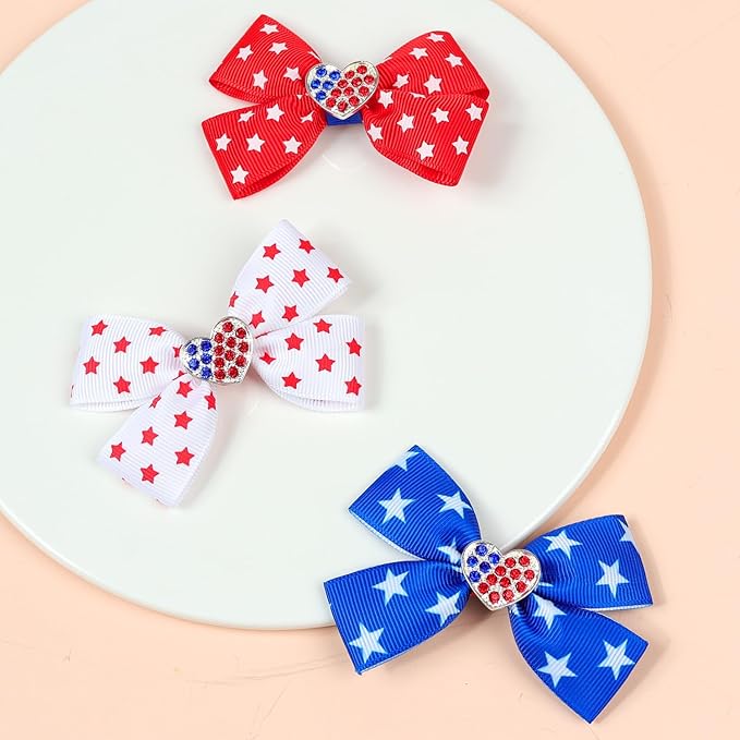 BBTDIN Baby USA Flag Turban Headband Patriotic Bow Baby Girls JHN44 (Set