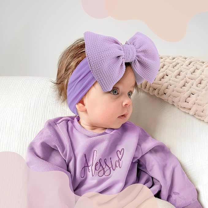 YanJie Baby Headbands - Handmade Elastic Nylon Hairbands with Hair Bows for Newborns, Girls