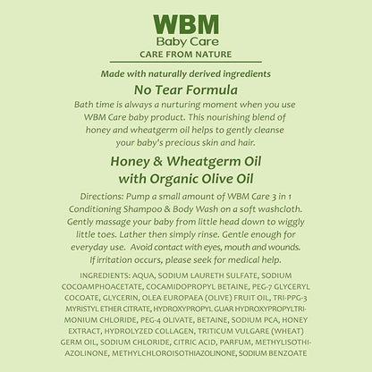 WBM Care Natural Baby Body Wash With Honey, Wheatgerm And 10 Oz