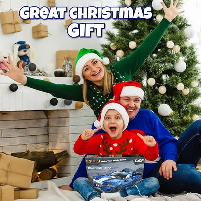 WISEPLAY Build Your Own RC Car Kit for Kids | 325-Pieces STEM Building Toys for Boys and Girls | Perfect Christmas & Birthday Gift for 6-10 Year Olds (Blue)