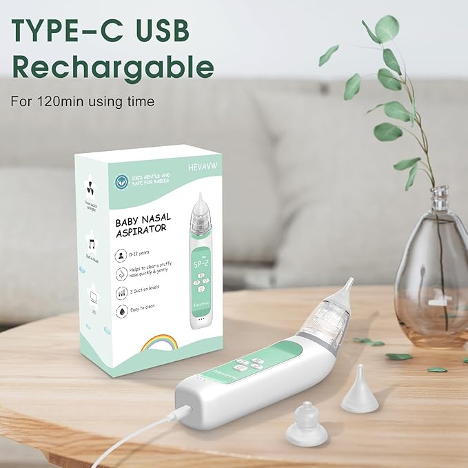Electric Nasal Aspirator for Baby - Baby Nose Sucker, Booger Sucker for Babies Toddlers Infants Newborns Kids with 3 Suction Levels & Music & Light