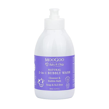 MooGoo 2-in-1 Bubbly Wash - A gentle cleansing baby bubble bath, body wash and baby shampoo