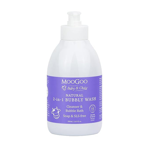 MooGoo 2-in-1 Bubbly Wash - A gentle cleansing baby bubble bath, body wash and baby shampoo