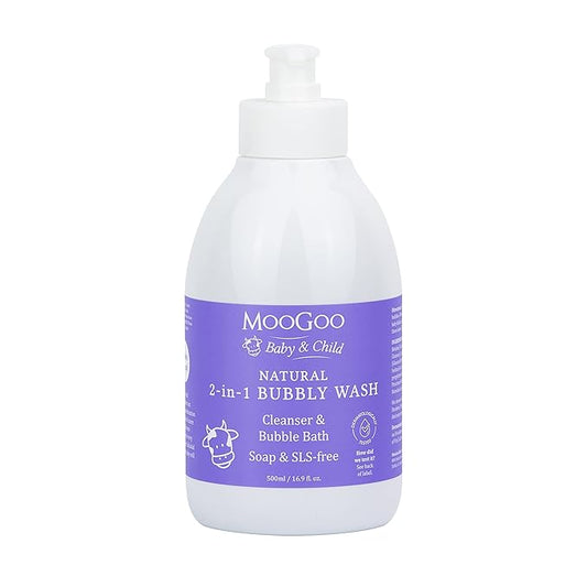 MooGoo 2-in-1 Bubbly Wash - A gentle cleansing baby bubble bath, body wash and baby shampoo