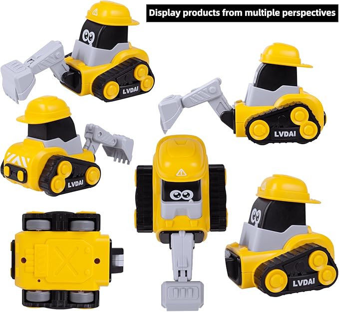 Toy Vehicles for Toddlers 2-4,4PCS Car Toys for Toddlers 1-3 6-12-18 Months 1 2 3 Year