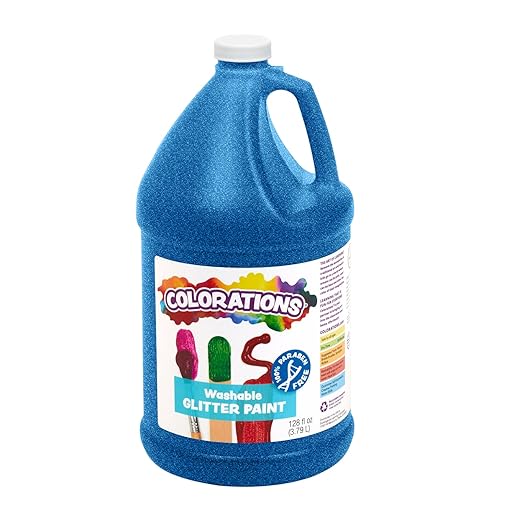 Colorations® Washable Blue Glitter Paint, 1Gal, Paint, Blue Paint, Blue Washable Paint, Washable Paint For Kids, Paint For Kids, Tempera Paint, Blue Tempera Paint, Gallon Paint Washable