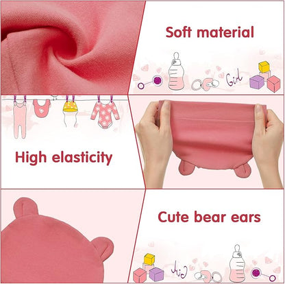 Geyoga 9 Pieces Newborn Baby Hat Bear Ears Infant Caps 2 Ears