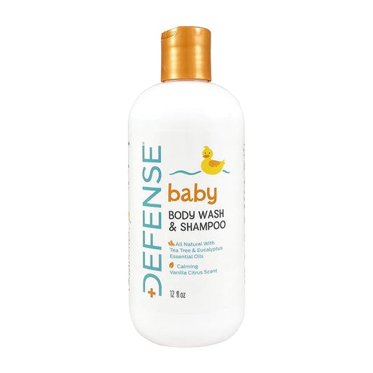 Defense Soap Baby Shampoo and Body Wash with Tea Tree Oil, Coconut Oil 12 Fl