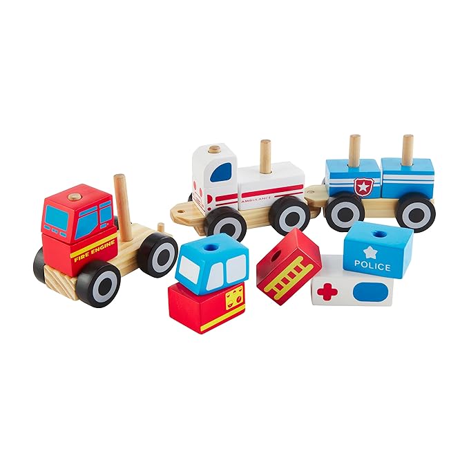Mud Pie Children's Emergency Vehicle Block Train