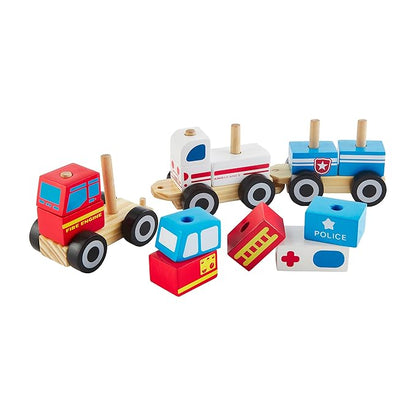Mud Pie Children's Emergency Vehicle Block Train