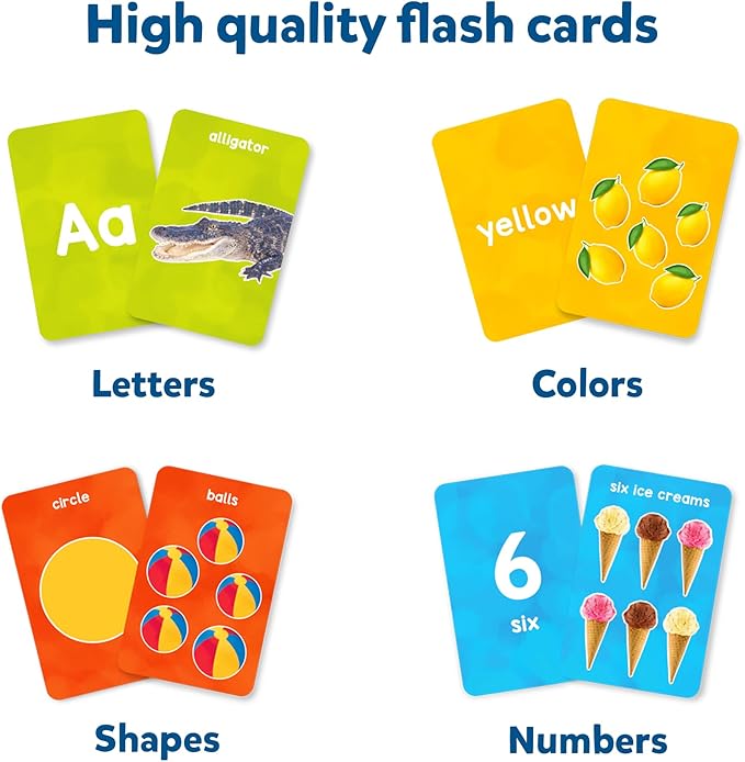 Skillmatics Thick Flash Cards for Toddlers - Letters, Numbers, Shapes & Colors, Montessori Toys, Preschool Learning Activities, Learning Aids, Gifts for Kids Ages 1, 2, 3, 4 Years