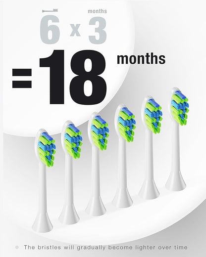 7AM2M Sonic Electric Toothbrush with 6 Brush Heads for Adults&Kids, One Charge for 120 Days, Wireless Fast Charge, 5 Modes, 40000VPM Powered Toothbrush (Purple)