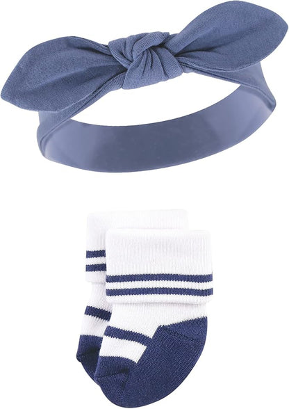 Hudson Baby baby-girls Headband and Socks Set
