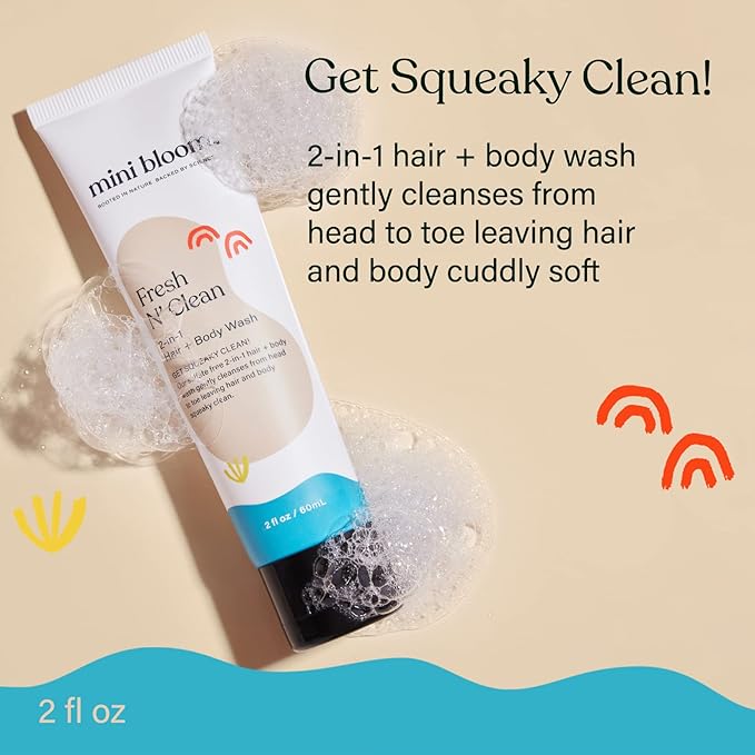 Fresh N’ Clean 2-in-1 Hair + Body Wash Shampoo Sulfate-Free Baby & Kid Safe Aloe leaf, Chamomile extract