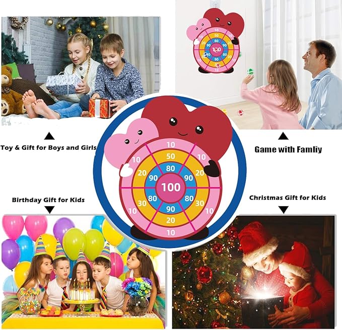 Valentines Dartboard Game Gifts for Kids,Exchange for Boys Girls Toddlers Class Classroom School Party Favor Supplies