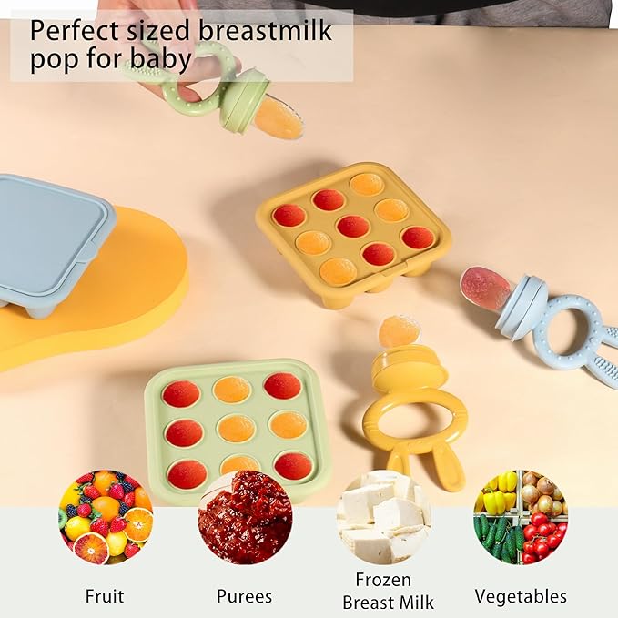 WAJIAYON Baby Food Freezer Tray,Silicone Nibble Freezer Tray