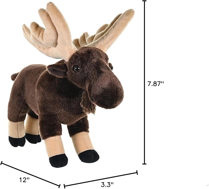 Wild Republic Moose Plush, Stuffed Animal, Plush Toy, Gifts for Kids, Cuddlekins 12"