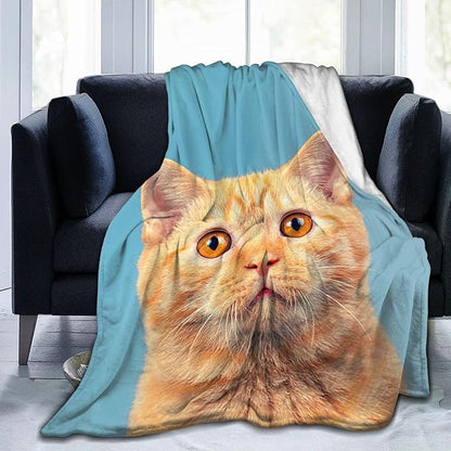 Cat Throw Blanket Colorful Cute Cat Plush Fleece Soft Cozy Cat Gifts Blanket for Kids Girls Adults Couch Bed Chair Office Dorm Decor 40''X50''