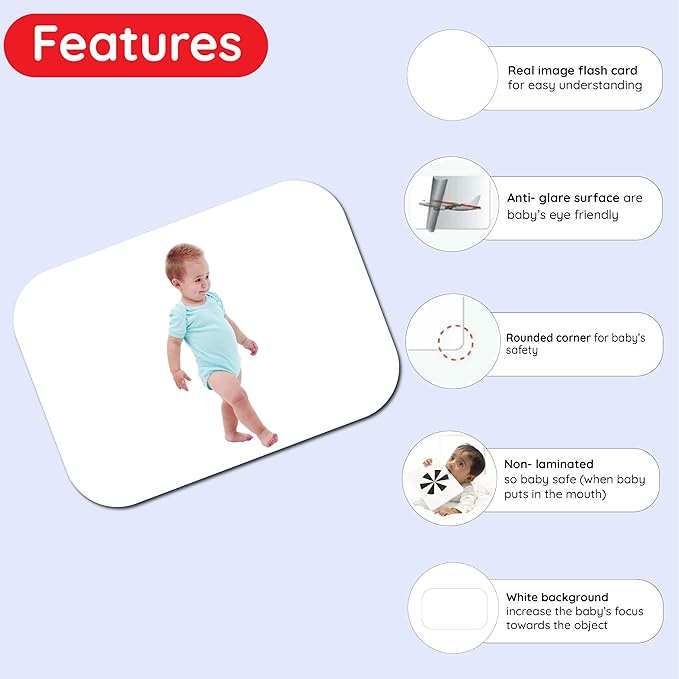 hungry brain Flash Cards for Toddlers, 24 Actions Flashcards, Double-Sided, Montessori, Educational, Kindergarten - Preschool Learning Activities, Gifts for Kids, 1, 2, 3, 4 Years Babies