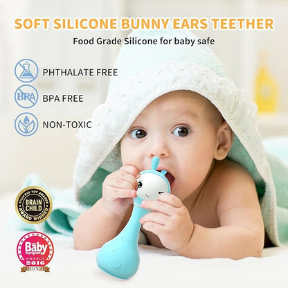 alilo Smarty Bunny Baby Rattle Musical Light Up Toys, Infants Newborns Baby Toys 0-3-6-12-18-24 Months 1 Year 4 Music 9 Color