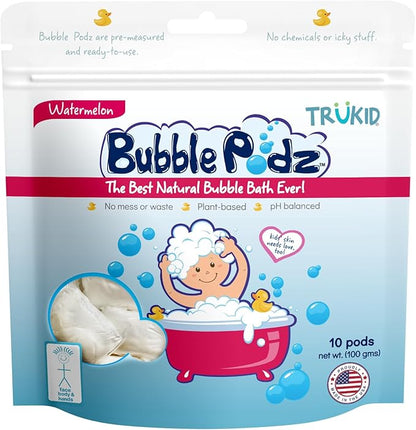 TruKid Bubble Podz Bubble Bath for Baby & Kids, Gentle Refreshing Bath Bomb for Sensitive Skin 7 for (10 Podz)