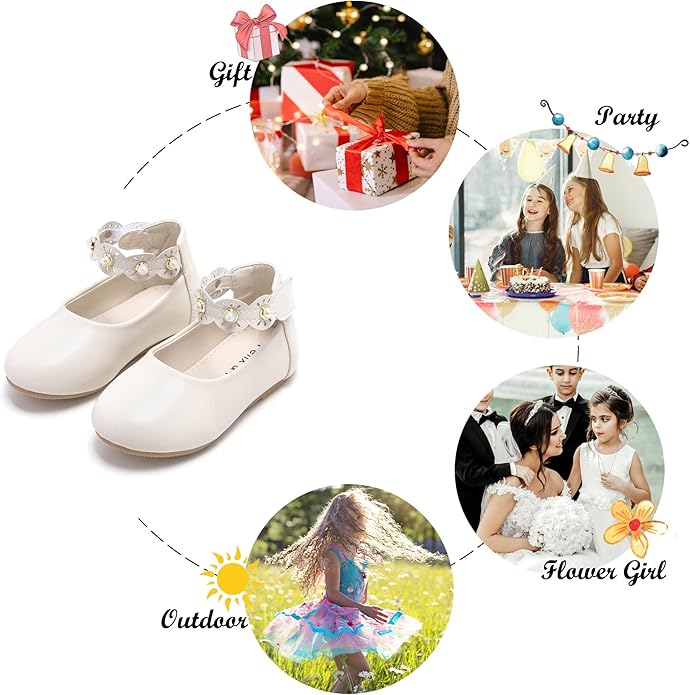 Felix & Flora Girls Toddler Little Ballet Shoes - Flower