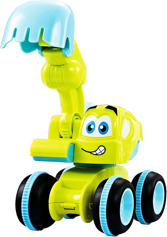 Toys for a 2 Year Old Boy - 4 Friction Powered Trucks for 3+ Year Old Boys, Push & Go Cars Cartoon Construction Vehicle Set