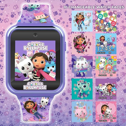 Accutime Kids Gabby's Doll House Purple Educational Touchscreen Smart Watch Toy for Girls, Boys, Toddlers - Selfie Cam, Learning Games, Alarm, Calculator, Pedometer & More (Model: GAB4007AZ)