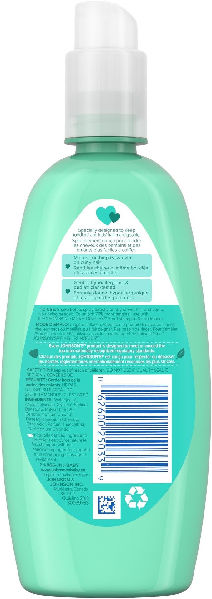 Johnson's Baby No More Tangles Detangling Spray, 10 Ounce
