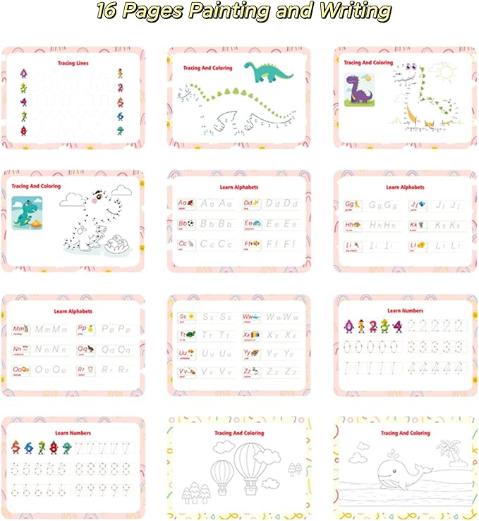 Proschool Learning Toys for Kid - Educational Busy Book Activities, Montessori Toys Activity Book,Sensory Toy,Toddler Quiet Books,Toddler Girl&Boy Toys for Age 3 4 5 Year Old Tracing Coloring Book