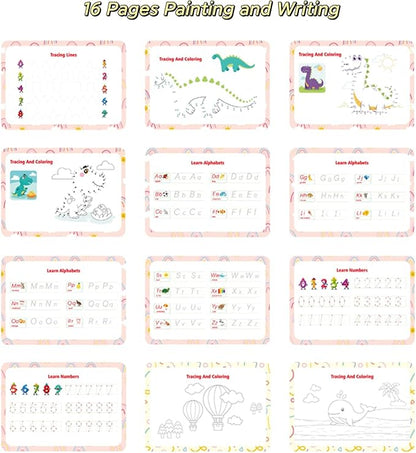 Proschool Learning Toys for Kid - Educational Busy Book Activities, Montessori Toys Activity Book,Sensory Toy,Toddler Quiet Books,Toddler Girl&Boy Toys for Age 3 4 5 Year Old Tracing Coloring Book
