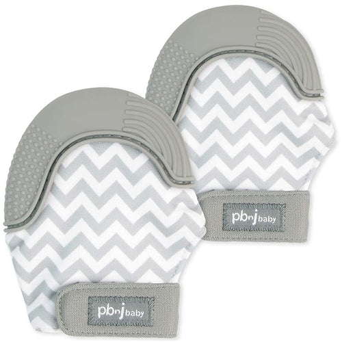 Silicone Infant Teething Mitten Teether Glove Mitt Toy - Gray 2pk