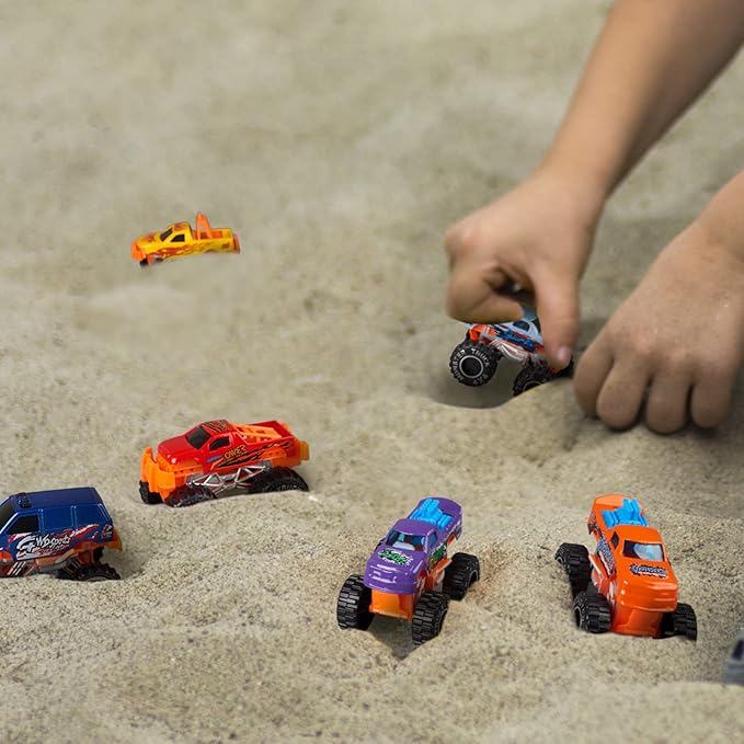 Golden Wheel Monster Trucks 1:64 Scale Die-Cast: 9 Pack Toy 3+ Years