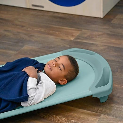 Angeles SpaceLine Cot Toddler Size, Teal, AFB5731GN, Nursery, Daycare and Preschool Portable Nap Cot, Kids Indoor Classroom Sleeping and Rest Cots