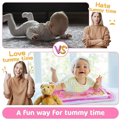 Tummy Time Water Mat for Girl, Baby Girl Toys for 0 3, 6, 9, 12