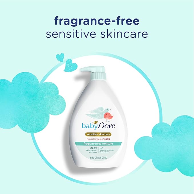 Baby Dove Sensitive Skin Care Baby Wash Fragrance Free Moisture 34 oz