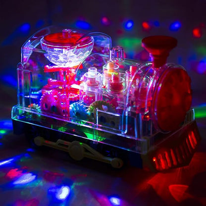 Berry President Transparent Electric Gear Train Toy with Flashing Lights 2 3 4 5