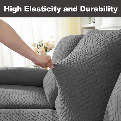 NORTHERN BROTHERS Recliner Chair Covers, Loveseat Chair Covers, Covers for Reclining Chairs, Recliner Couch Cover 2 Seat, Light Gray