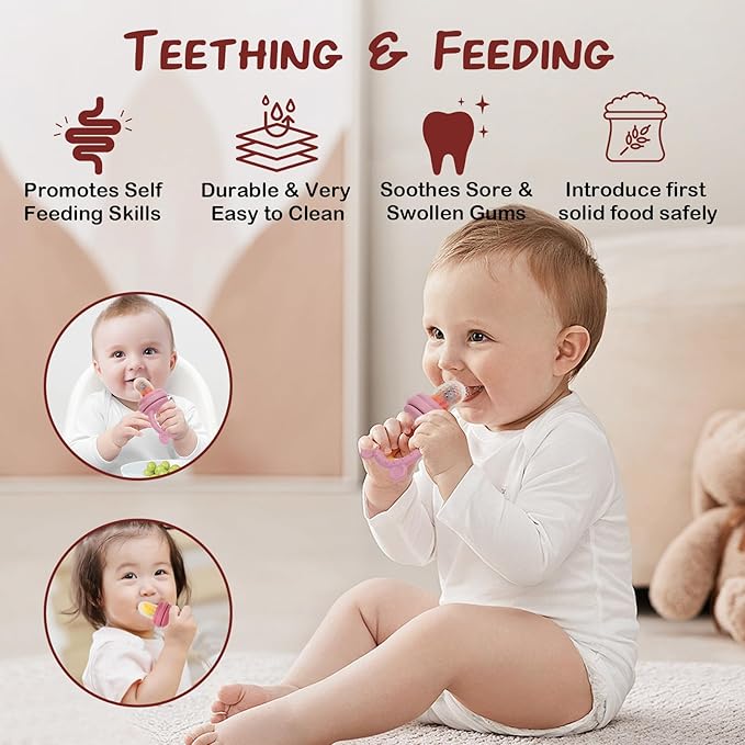 Baby Breastmilk Popsicle Molds & Baby Fruit Feeder (6 Pack), WAJIAYON Baby Food Freezer Tray Storage Containers