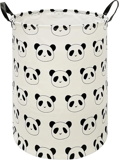 Round Panda Pattern Laundry Hamper Storage Basket Organizer Hamper Storage