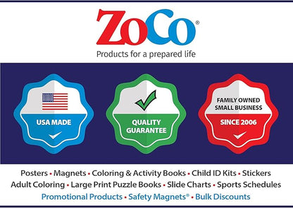 ZOCO - Bike Safety - Custom Educational Coloring Books (250 Bulk Pack, Without Crayons) - Bicycle Rules, Road, Helmet Safety - Games, Puzzles, Activities for Kids