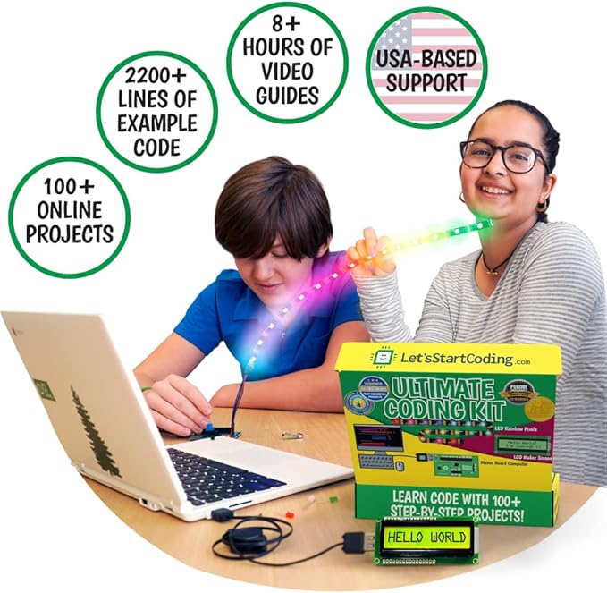 Ultimate Coding Kit for Kids 8-12+. Coding Game for Tweens with 100+ Free Code & STEM Projects. Girls & Boys Learn STEM Hands-On with C++ Coding. Makes a Great Gift for Techy Teens.
