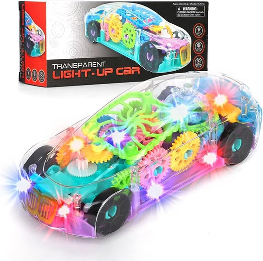 Light up Car, Sensory Transparent Toy for Kids