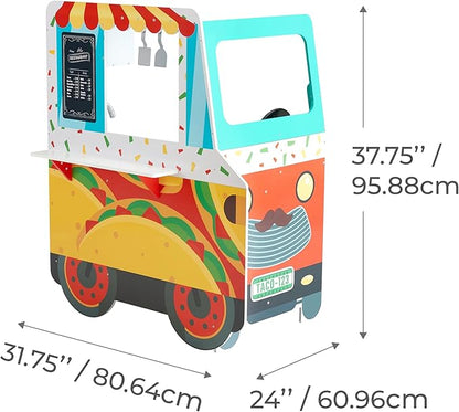 Teamson Kids My Little Helper Kids Play Taco Truck Playset with Accessories, Multicolor
