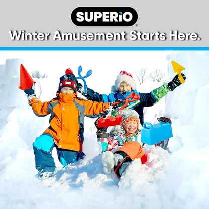 Superio Snow Brick Maker Igloo Fort Block Form Outdoor Winter Snow Toys Sand Castle Building Kit for Adults and Kids Sandbox, Beach, Sand Toys (Red/Blue)