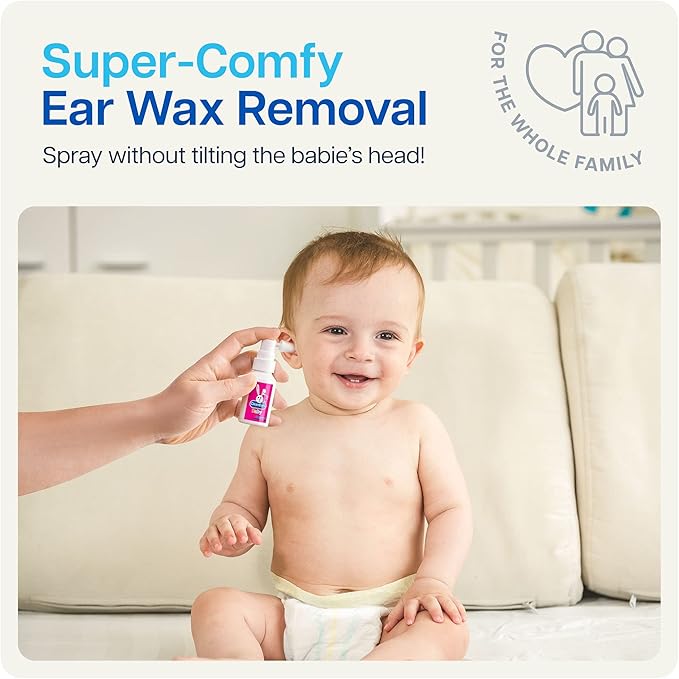 NAVEH PHARMA CleanEars Baby | Ear Wax Removal Kit Spray Ear Wax Softener Cleaner Ear Irrigation and Wax Dissolution | All-Natural Formula | Nonirritant – for Kids and Adults | 1 Fl Oz