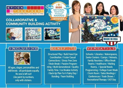Clownfish Mosaic Sticker Art Kit for Kids and Adults, Large Sticker by Number/Letter Poster 36" x 40" with 3,996 Stickers, Paint by Stickers Puzzle for School, Classroom, Home