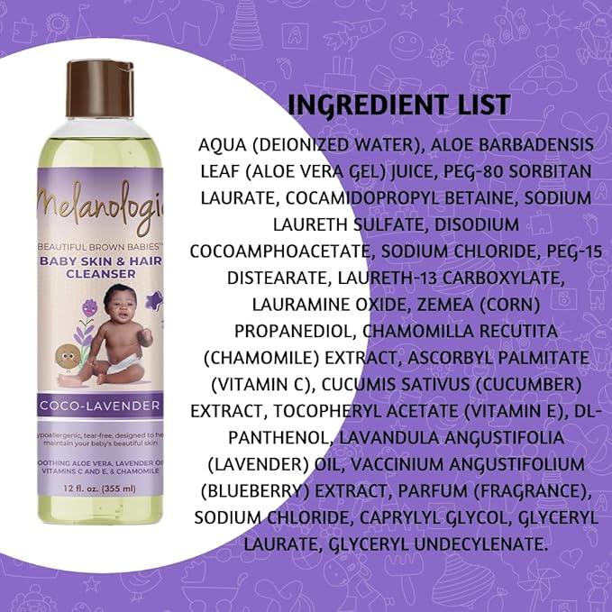 Beautiful Brown Babies Nourishing Gentle Baby Skin and Hair Cleanser, Sulfate- 12 oz