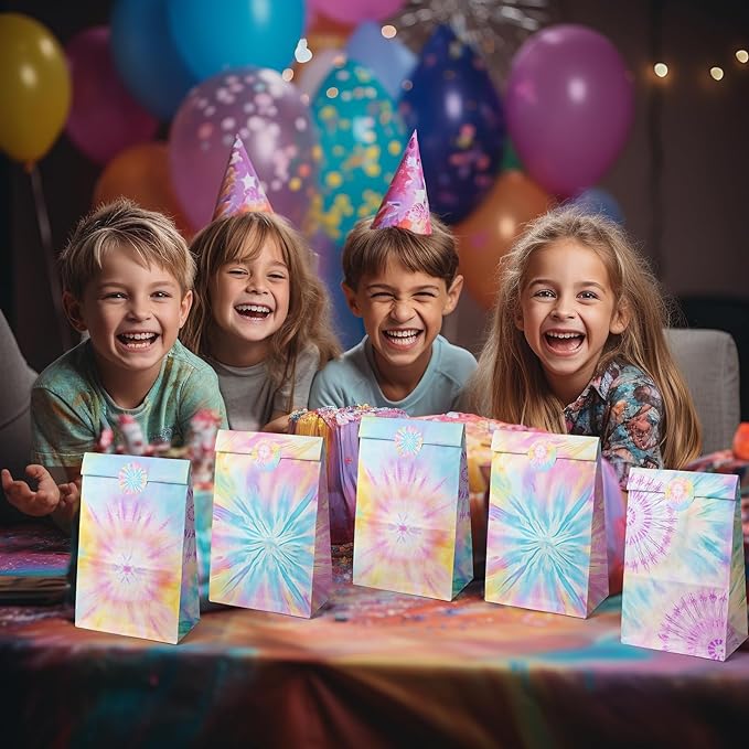 Tie Dye Party Favor Bags Tie Dye Goodie Bags Tie Dye Party Favors for Kids Tie Dye Birthday Party Supplies