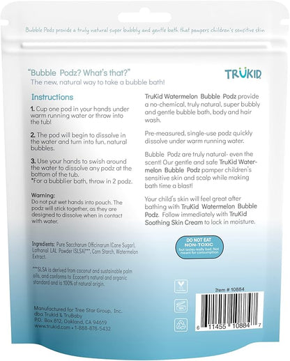TruKid Bubble Podz Bubble Bath for Baby & Kids, Gentle Refreshing Bath Bomb for Sensitive Skin 7 for (24 Podz)